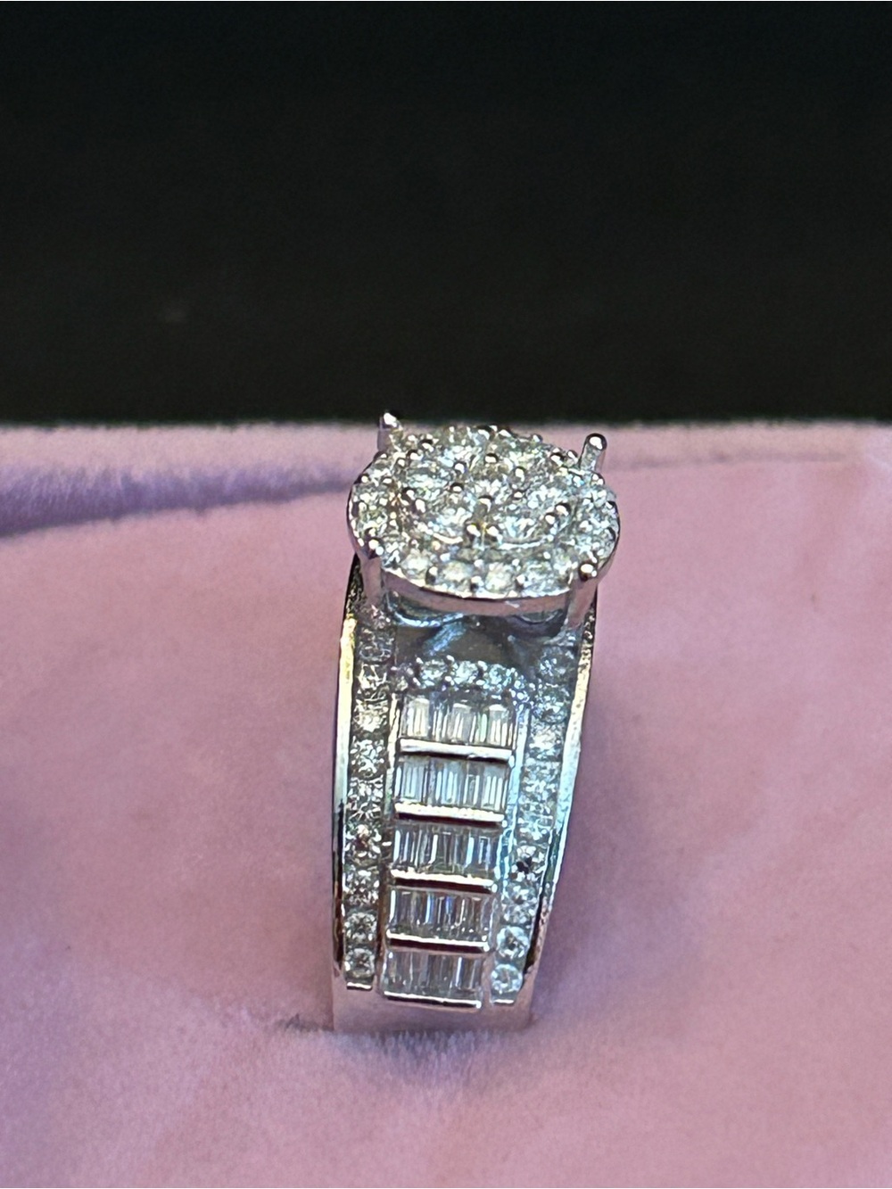 Dazzling 2.25CTW Genuine Moissanite Cluster Ring in 925 Sterling Silver Size 9 - Picture 7 of 12